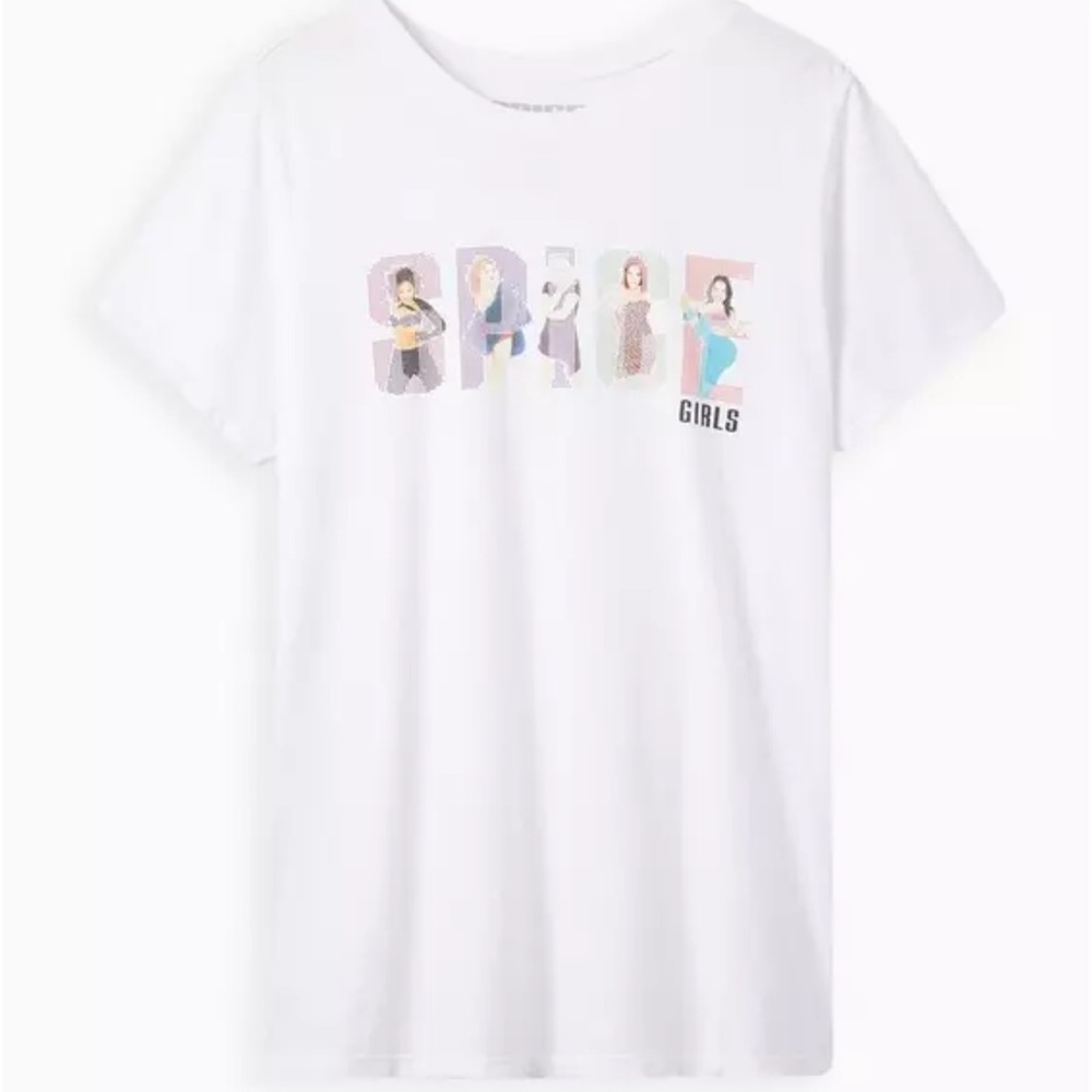 Torrid Spice Girls Classic Fit Crew Top - Cotton White
